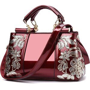 Women's Wine Red PU Leather Designer Suitable Casual High Quality Shoulder Bag